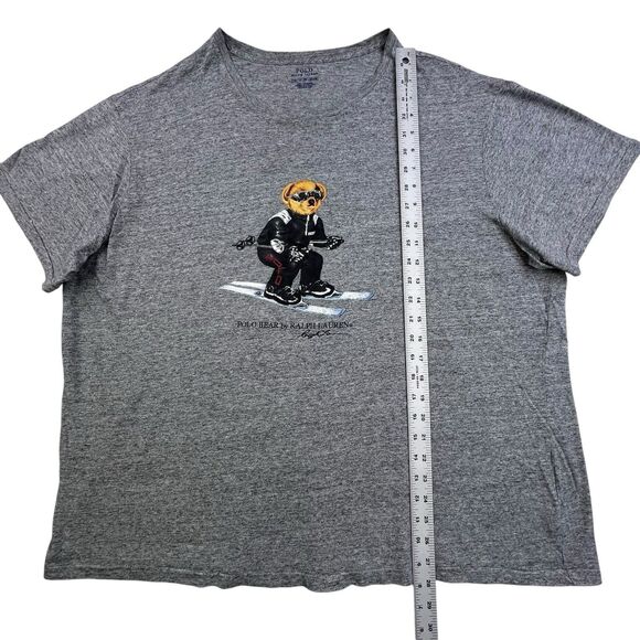 Polo Bear by Ralph Lauren T-Shirt Ski Shirt Size 2XB Gray Short Sleeve Skiing - Picture 6 of 6